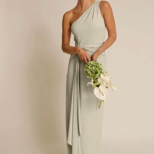 BNWT SIX STORIES ONE SHOULDER DRAPED STRETCH DRESS UK SIZE 12 = US SIZE 8